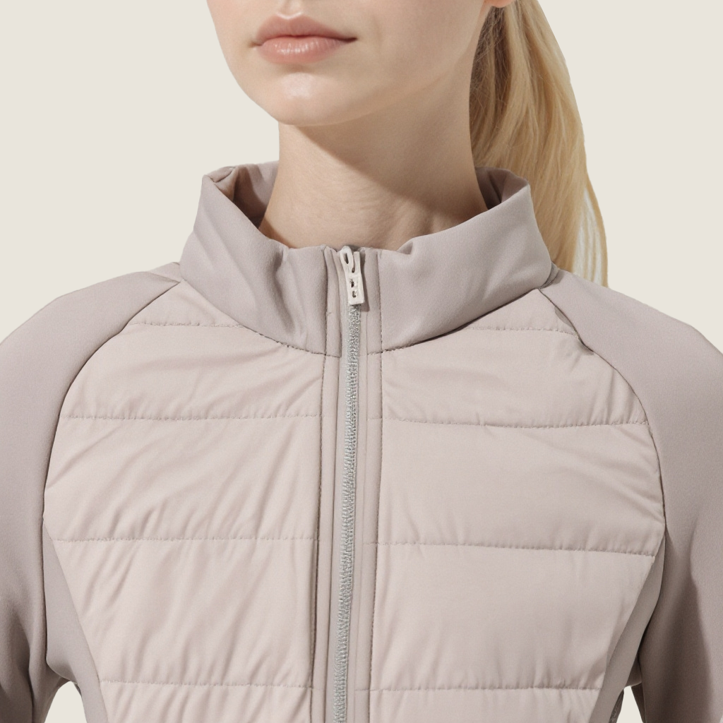 Women's Slim-Fit Quilted Zip-Up Outwear Sophisticated & Functional Design A10171