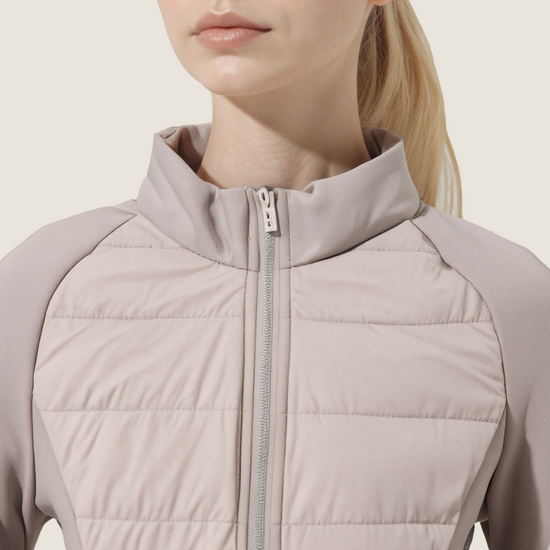 Women's Slim-Fit Quilted Zip-Up Outwear Sophisticated & Functional Design A10171