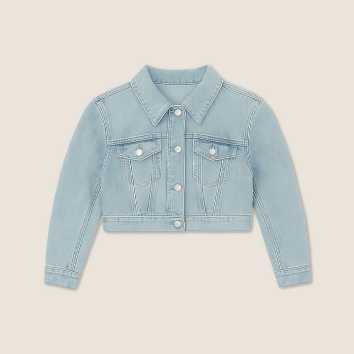 Women's Vintage American Style Cropped Denim Jacket A10013