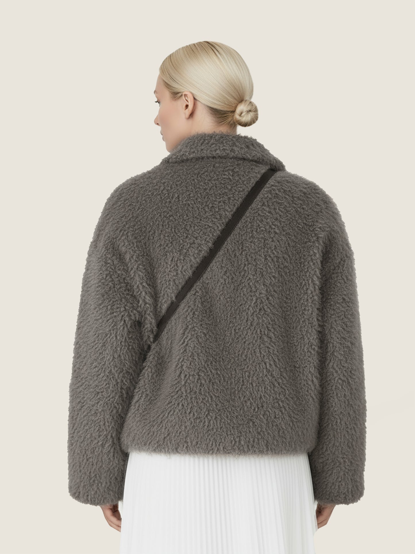 Plush Contrast Zip Jacket M31N