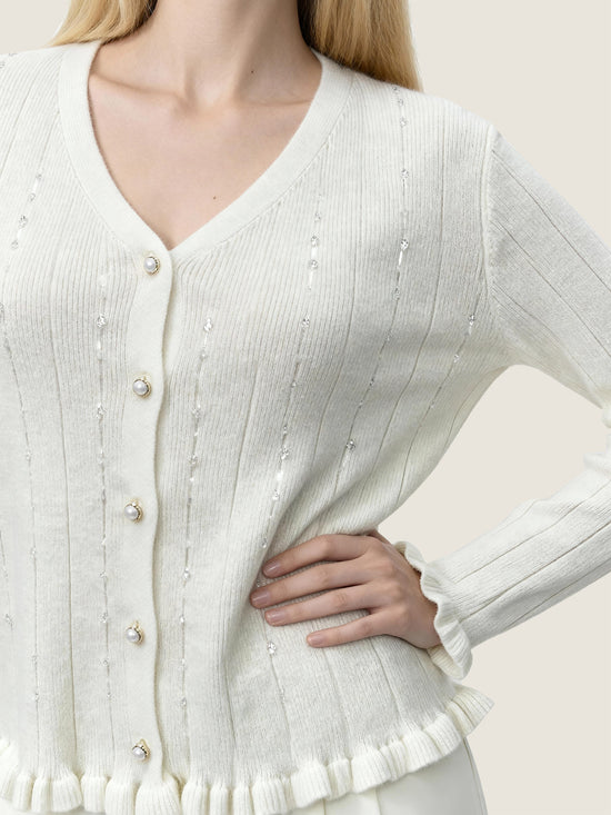 Ruffled Hem Cardigan M31N