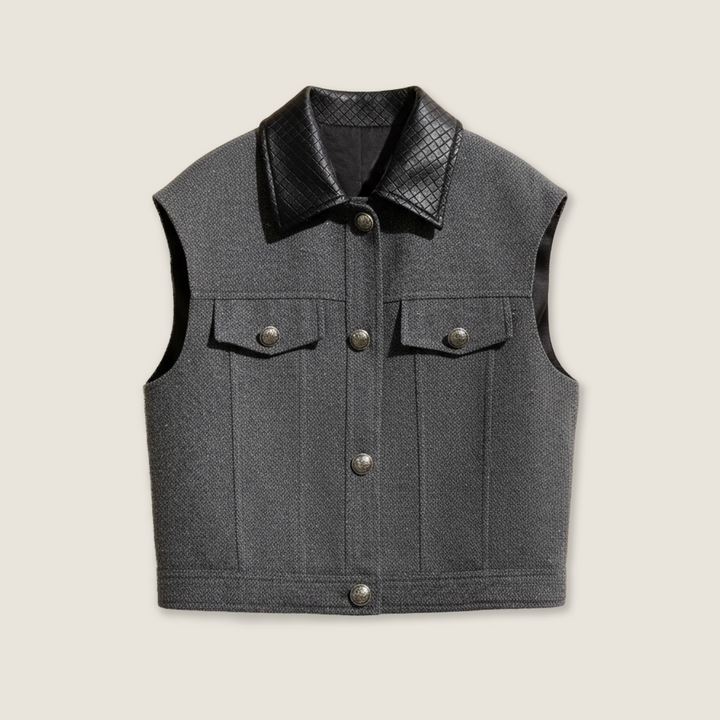 Herringbone Tweed Vest & Shorts Set - M31N