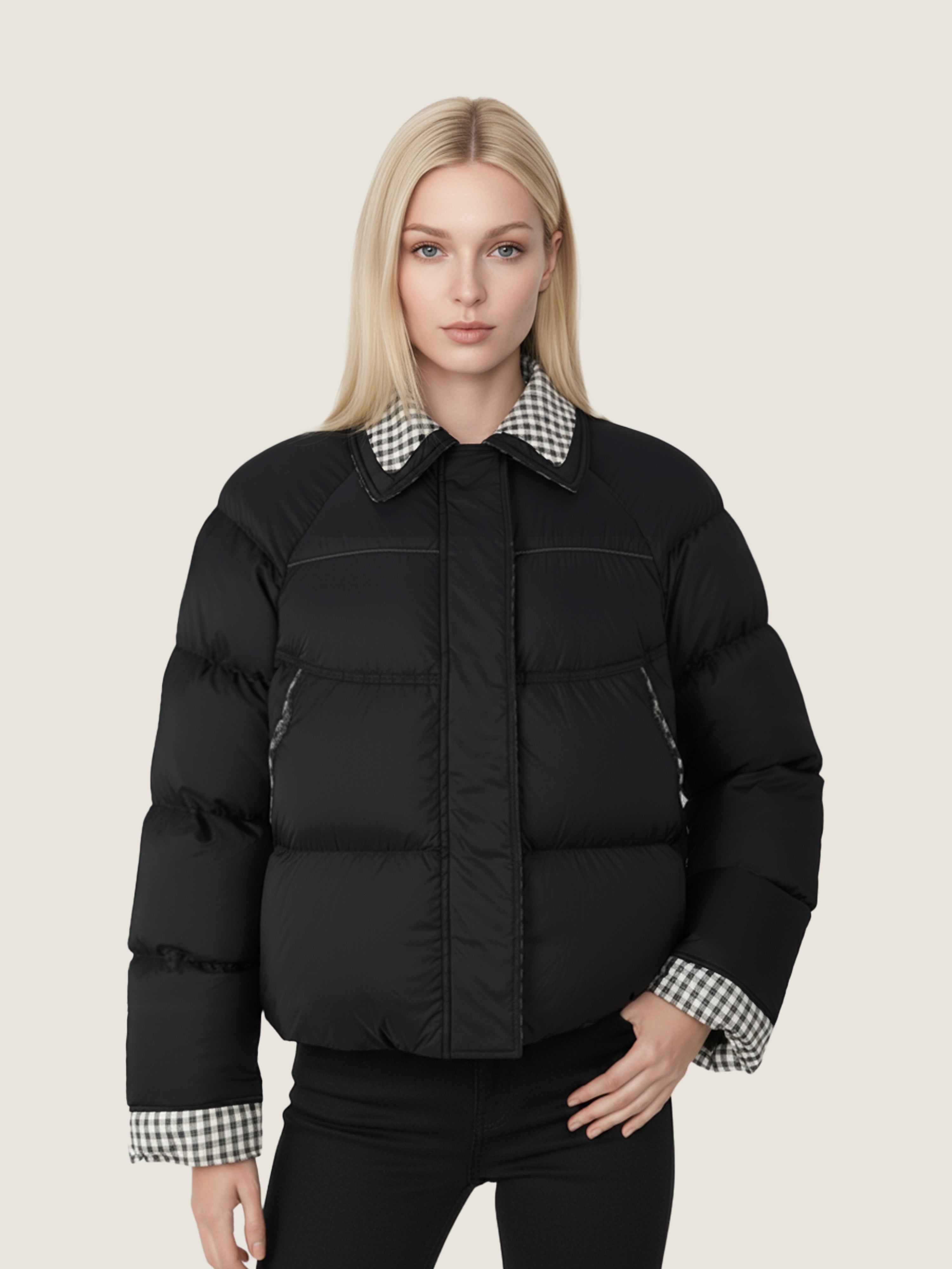 Reversible Checker Down Jacket M31N