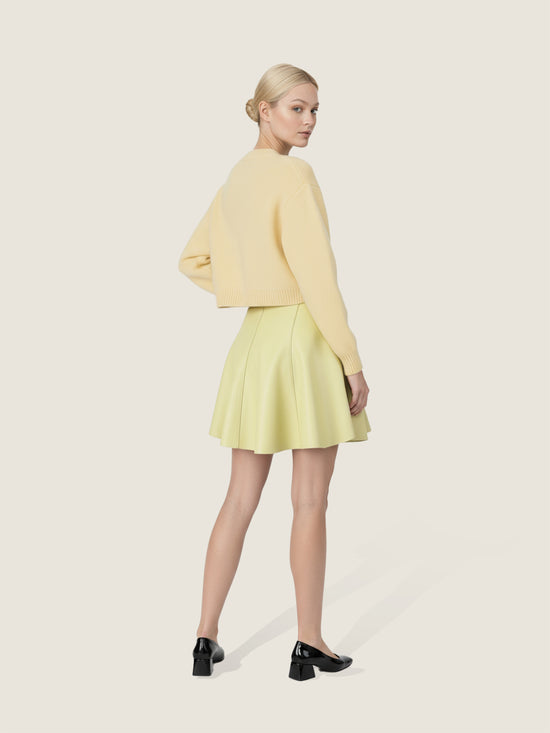 High-Waist Lambskin Ruffle Skirt M31N