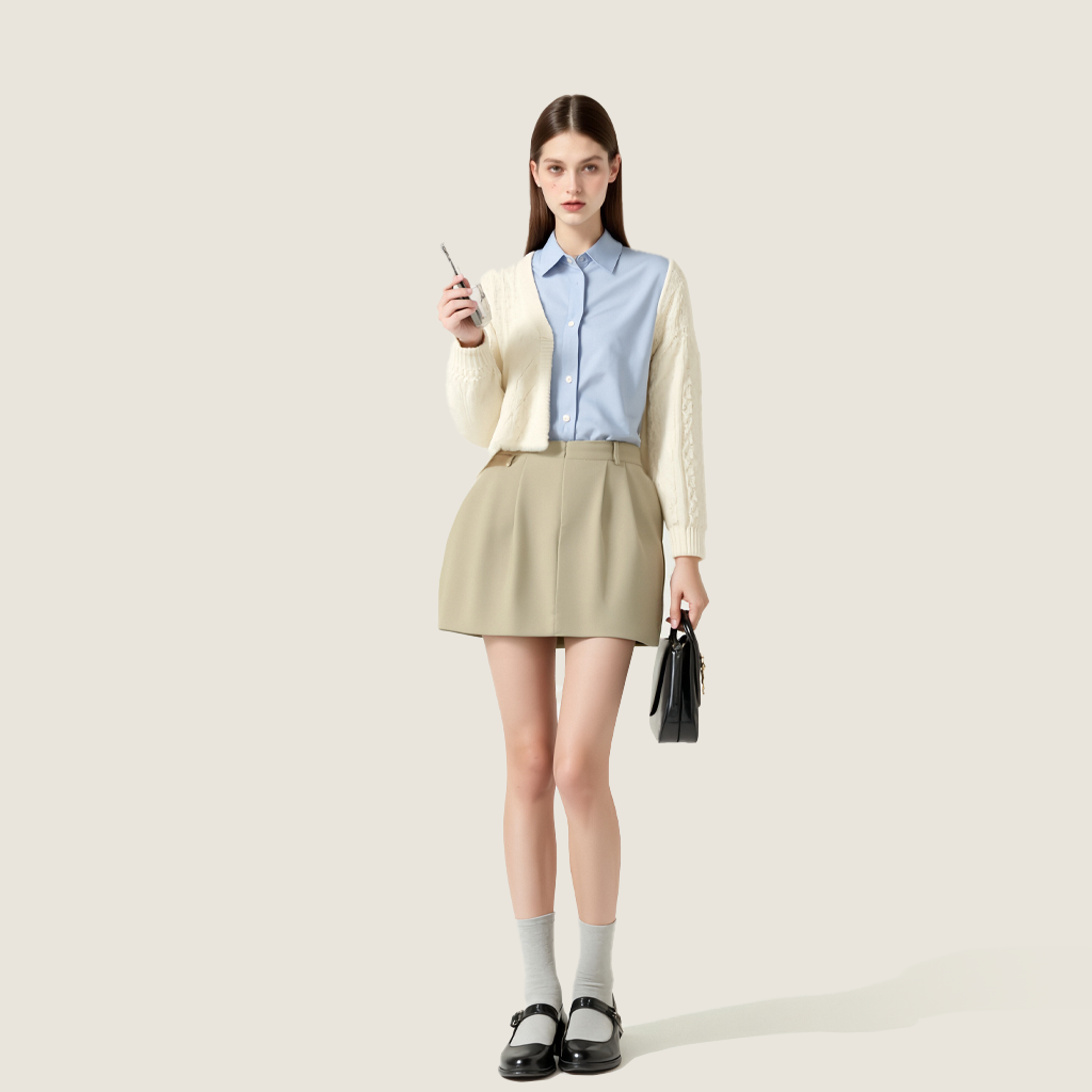 Women's High-Waisted Mini Skirt Trendy Casual Skirt A10026
