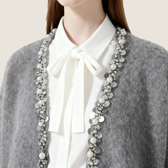 Pearl Sequins-Embellished Cardigan A10412