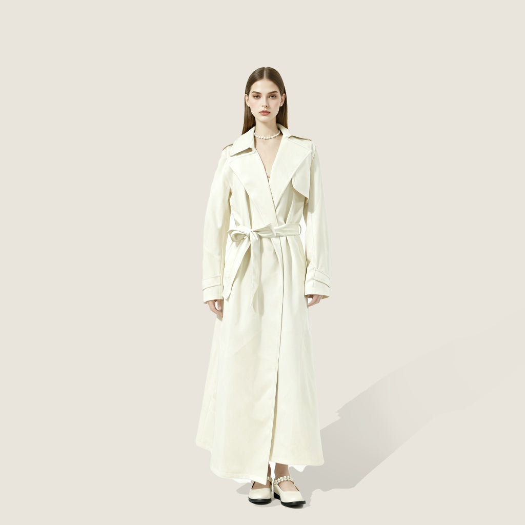 Belted Leather Trench Coat A10429
