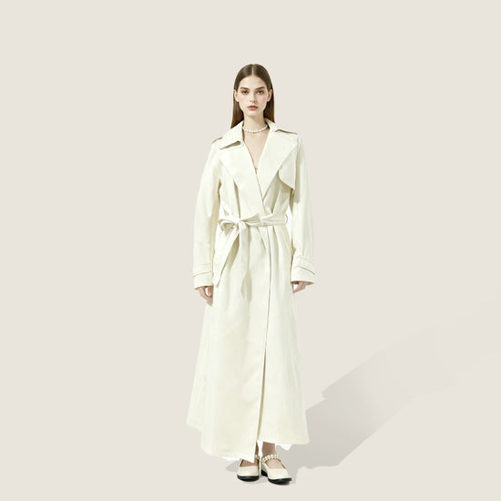 Belted Leather Trench Coat A10429