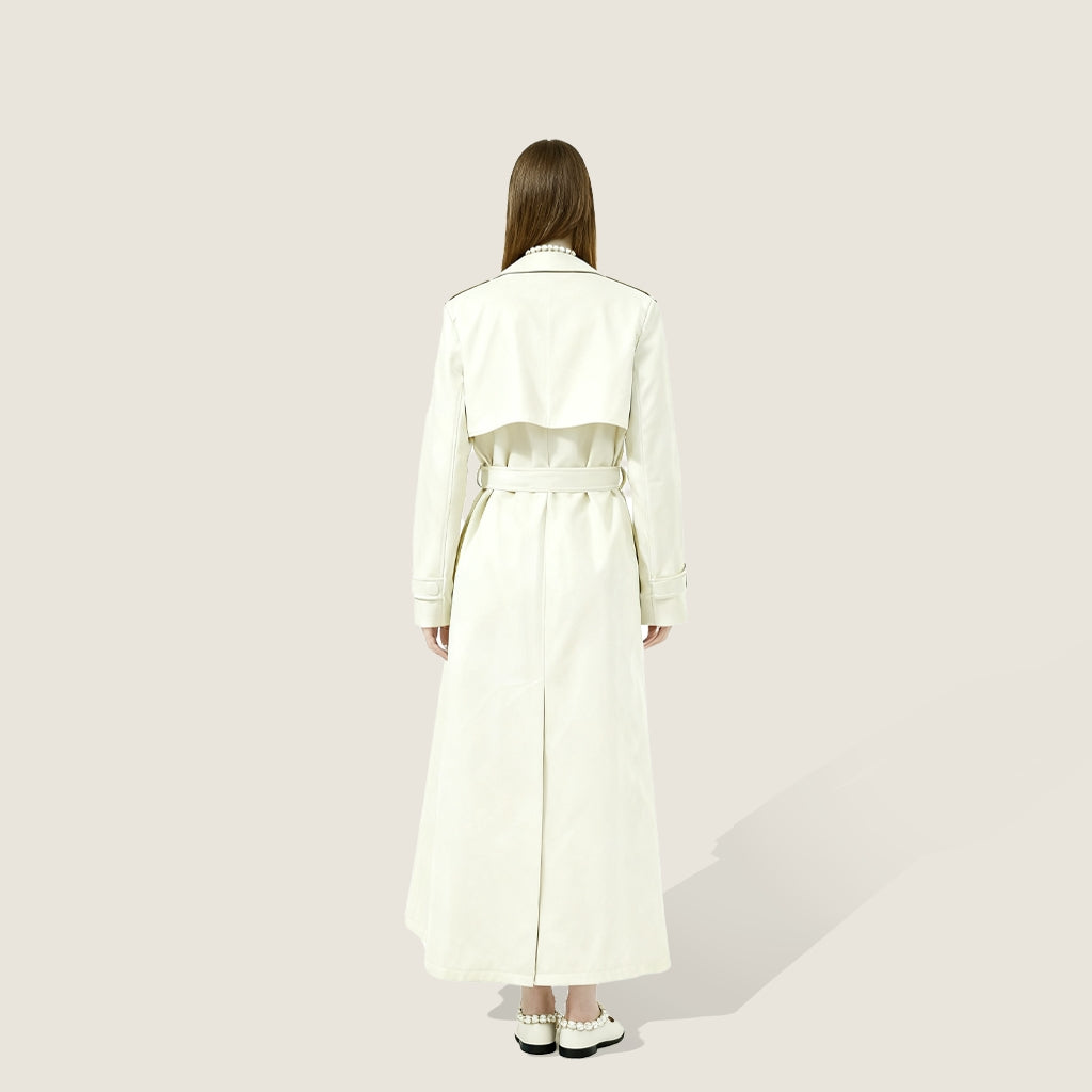 Belted Leather Trench Coat A10429