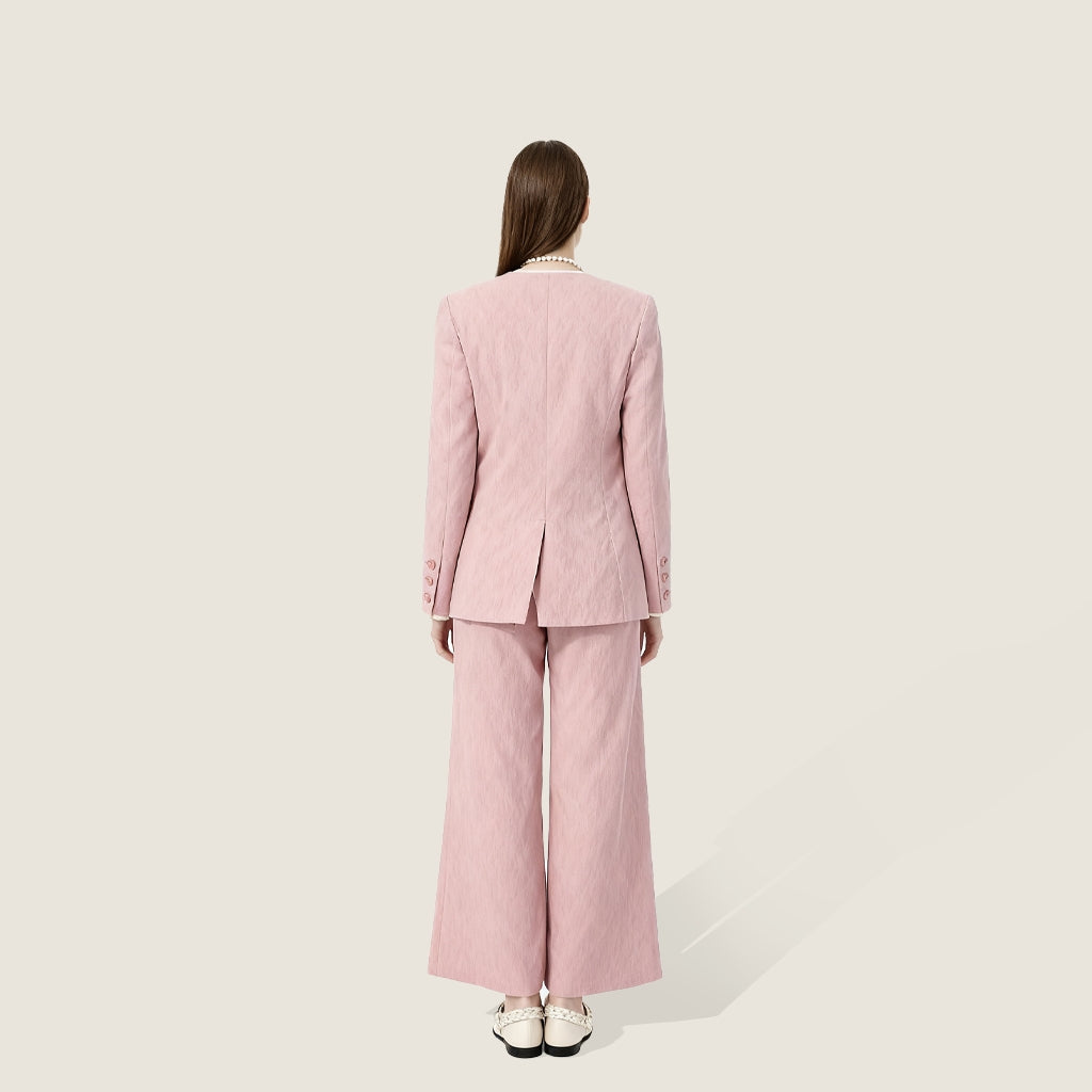 Tailored Single-Breasted Jacket with Flared Pants A10408