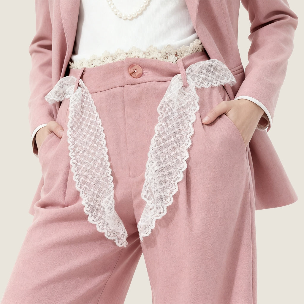Tailored Single-Breasted Jacket with Flared Pants A10408