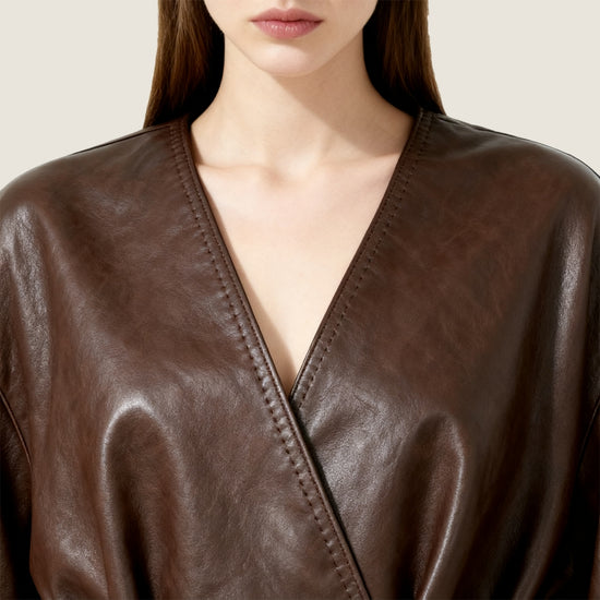 Lambskin Wrap Belt Jacket A10425