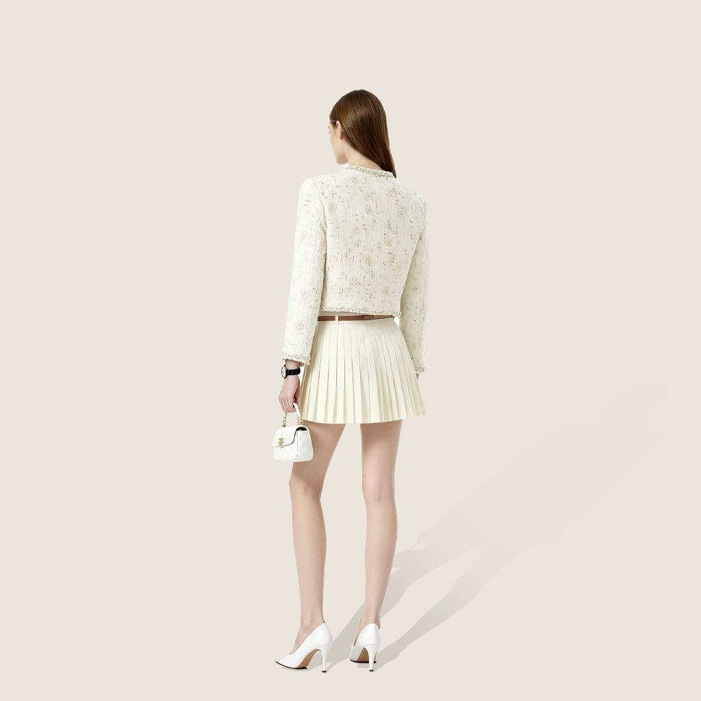 Hand-Embroidered Tweed Jacket A10401