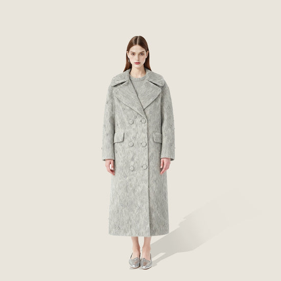Embellished Wool Double-Breasted Coat A10388