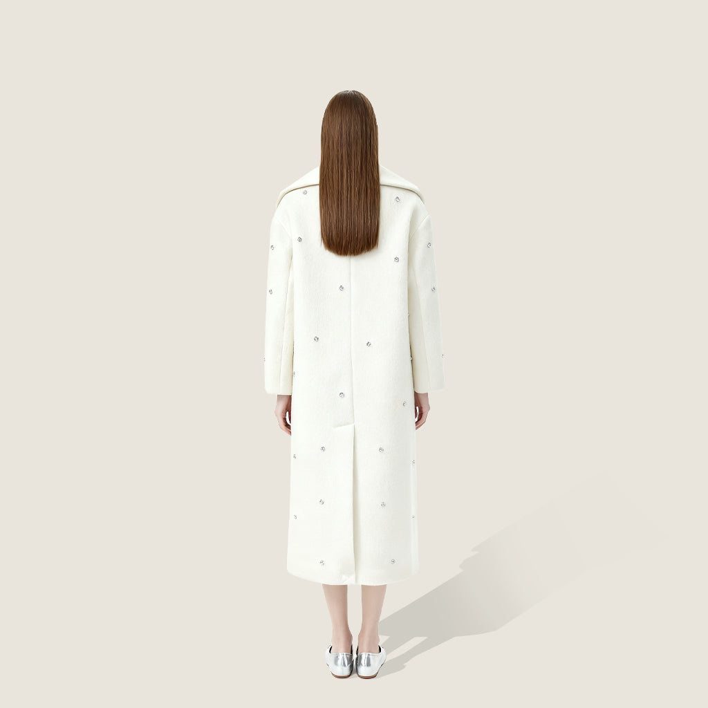 Embellished Wool Double-Breasted Coat A10388