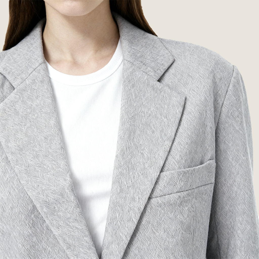 Structured Worsted Wool Jacket with Silk Lining A10406