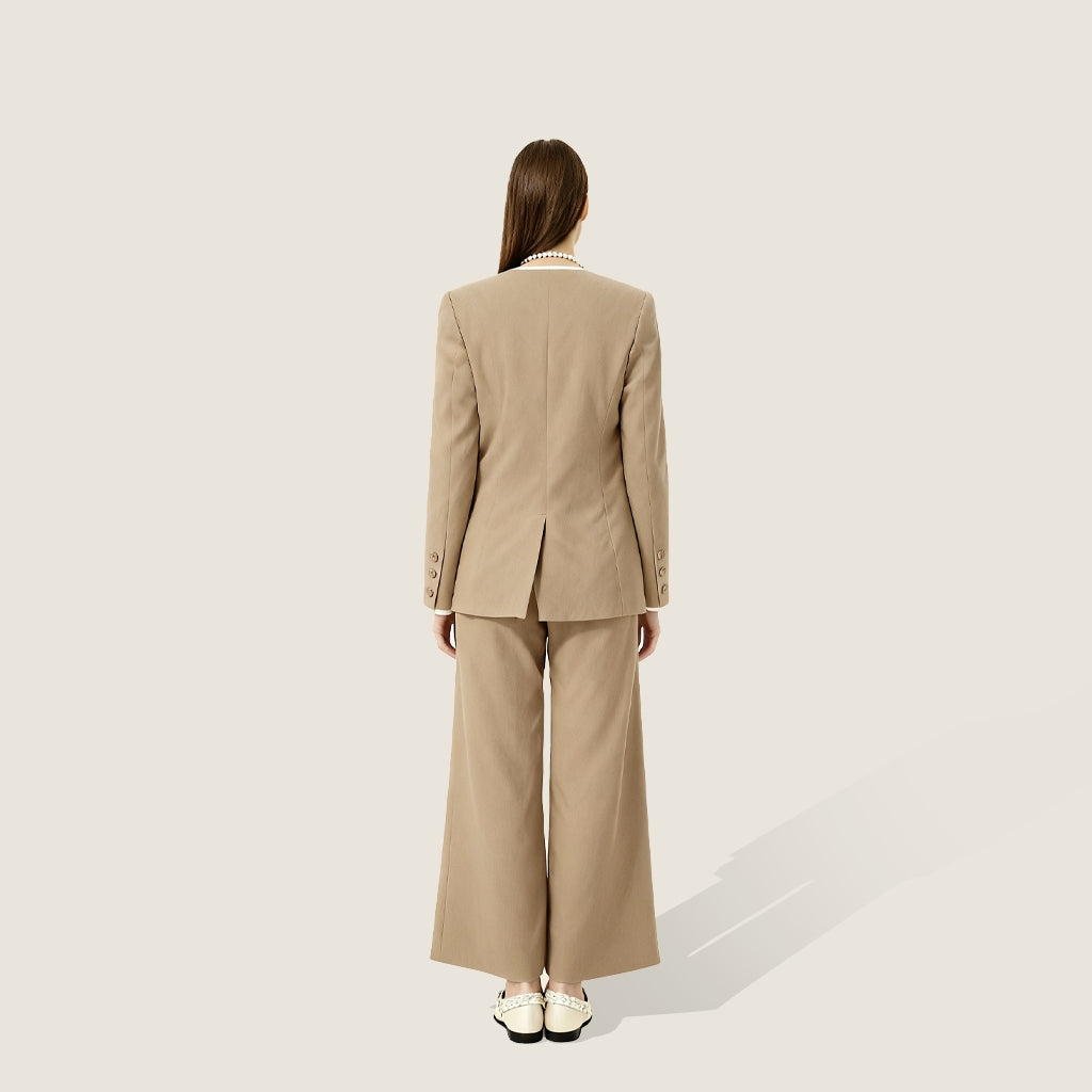 Tailored Single-Breasted Jacket with Flared Pants A10408