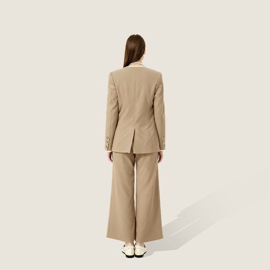 Tailored Single-Breasted Jacket with Flared Pants A10408