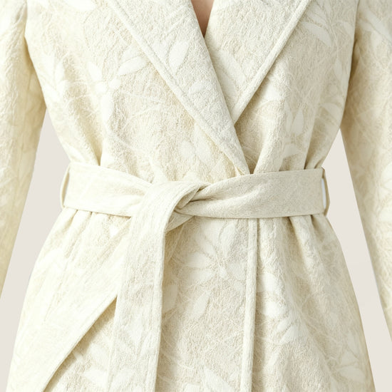 Lace Trench Coat With Belt A10428