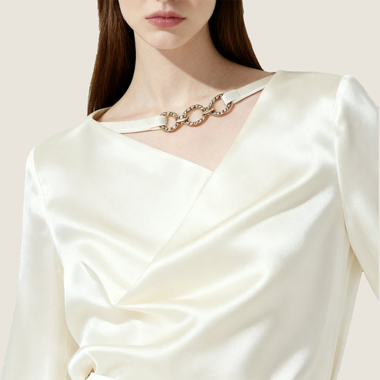 Satin Top with Gold Detail A10440