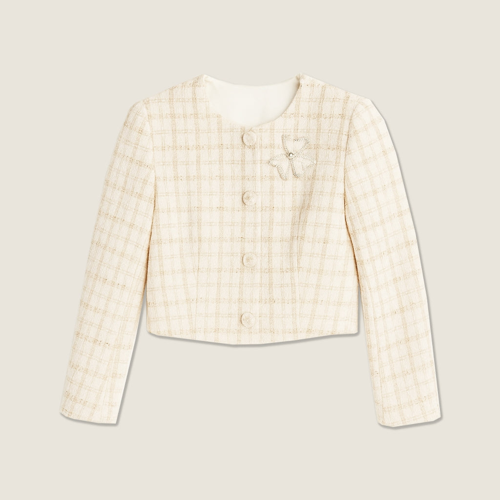 Tweed Jacket And Skirt Set A10390