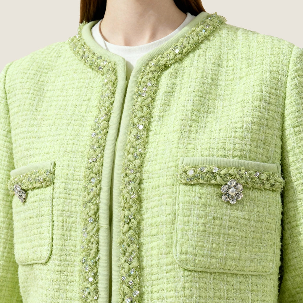 Lime Tweed Jacket and Vest Set M31N