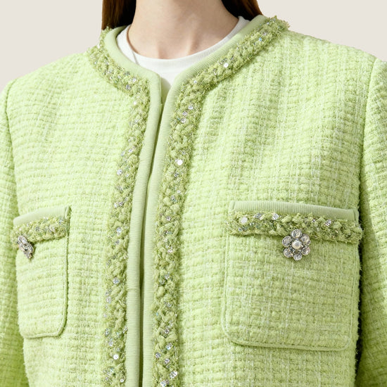 Lime Tweed Jacket and Vest Set M31N