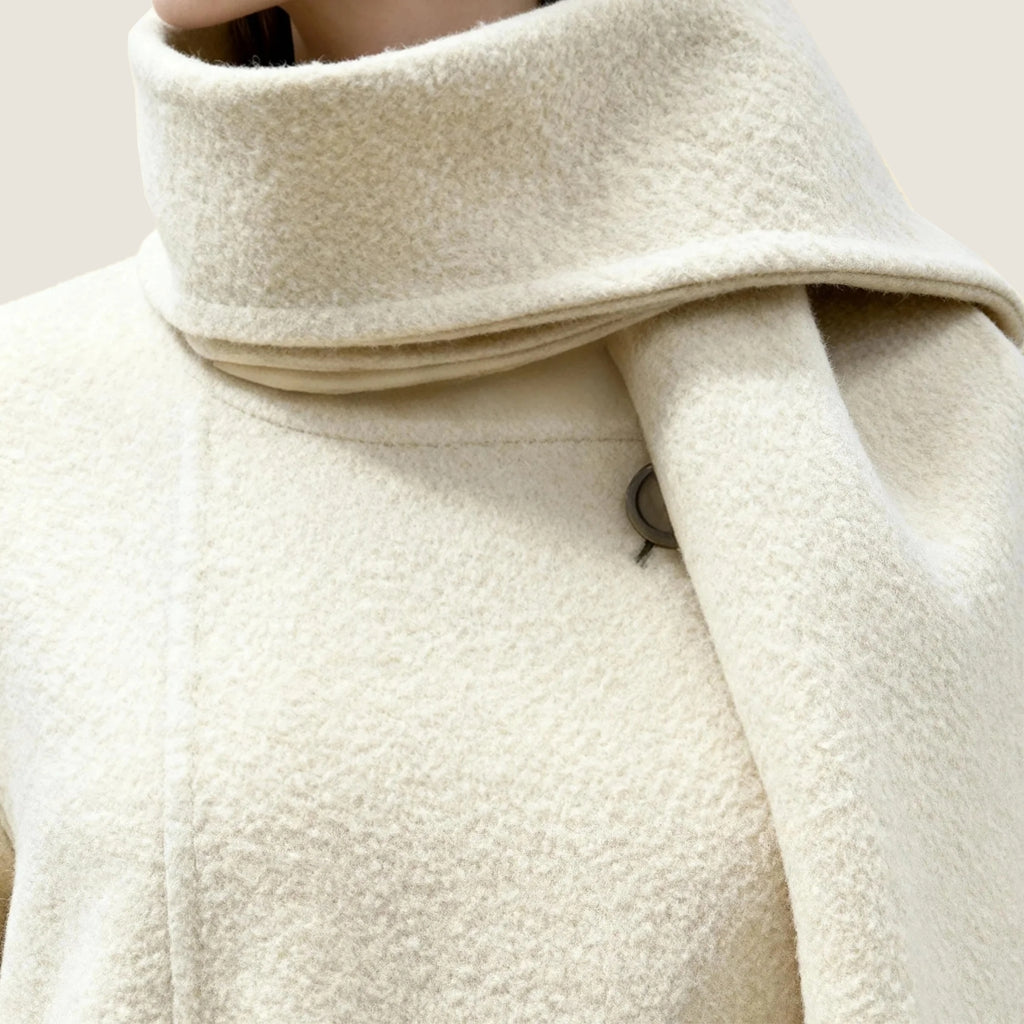 Structured Merino Wool Wrap Coat M31N