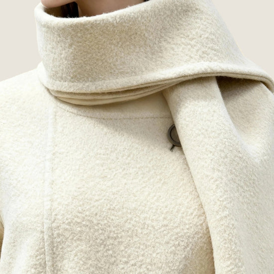 Structured Merino Wool Wrap Coat M31N