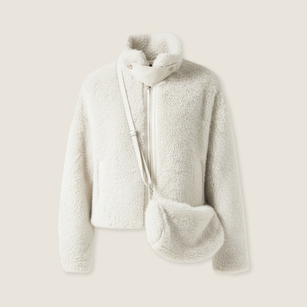 Plush Contrast Zip Jacket M31N