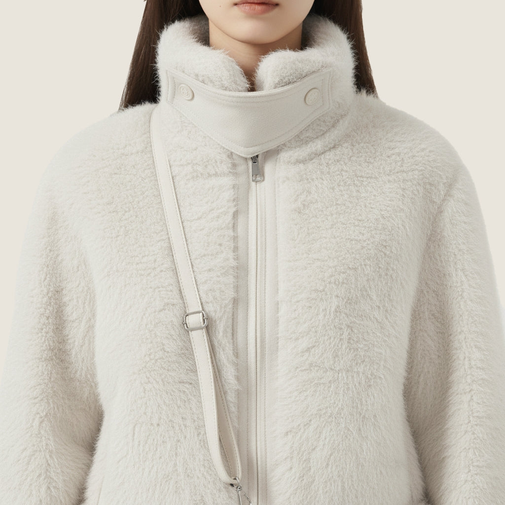 Plush Contrast Zip Jacket M31N