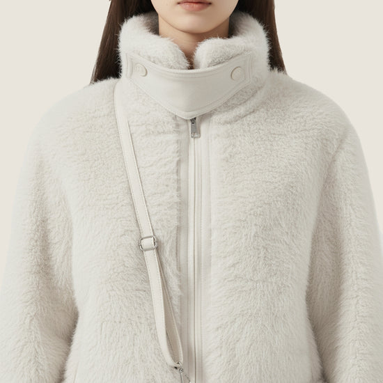 Plush Contrast Zip Jacket M31N