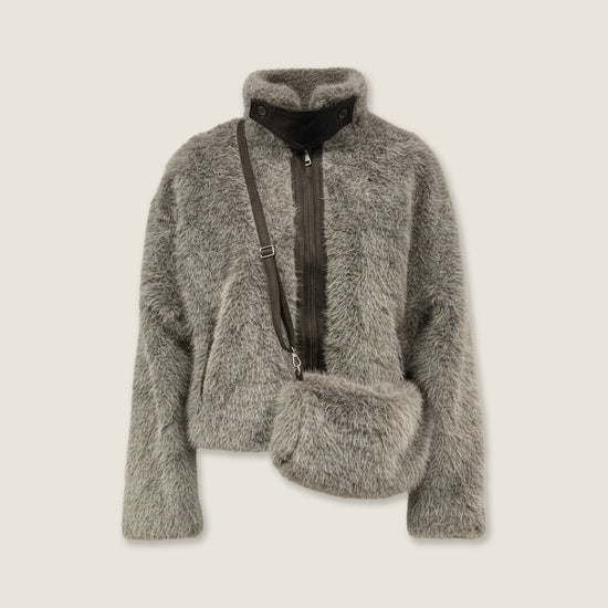 Plush Contrast Zip Jacket M31N