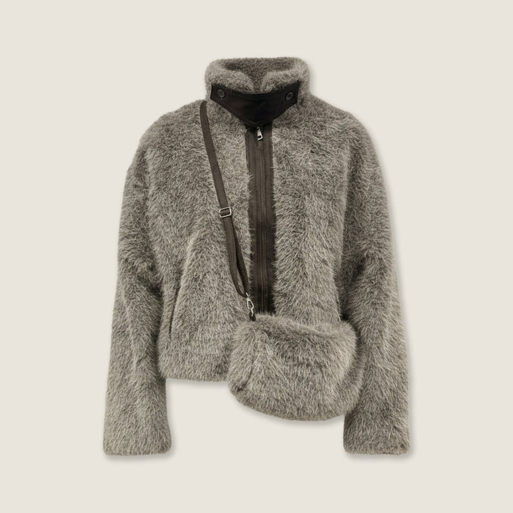 Plush Contrast Zip Jacket M31N