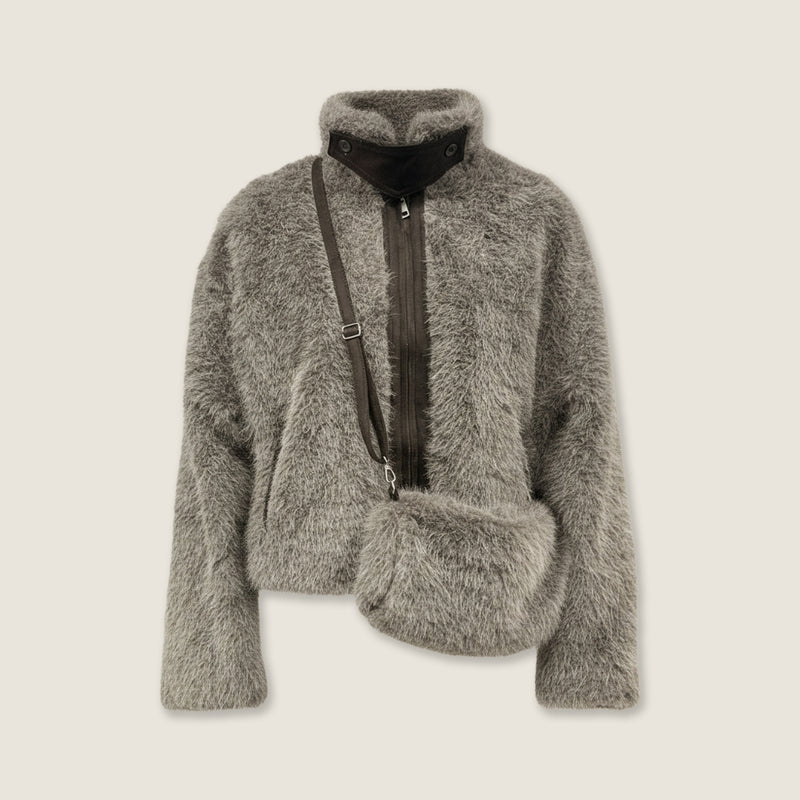 Plush Contrast Zip Jacket M31N