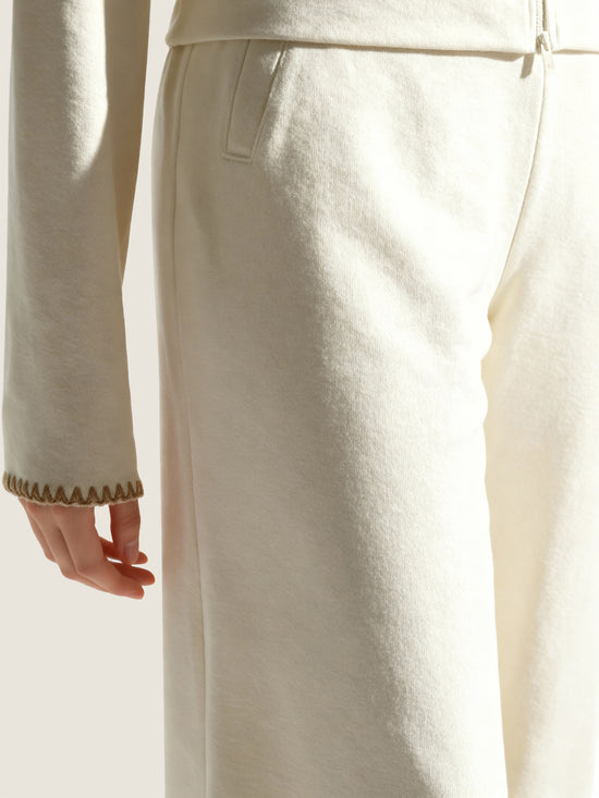 Stitch-Detail Zip Hoodie & Wide-Leg Pants Set M31N