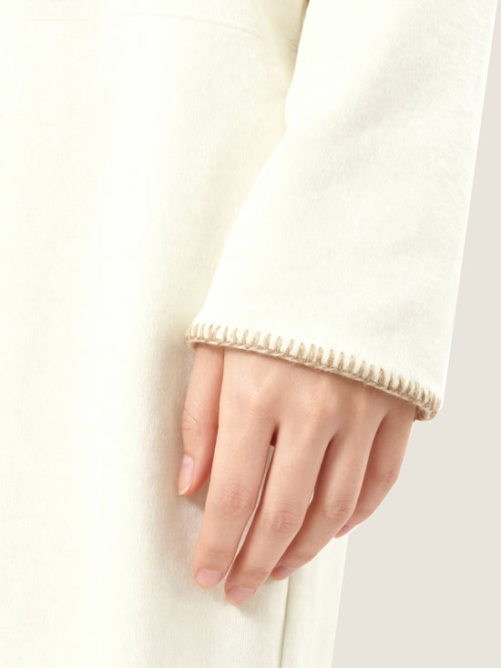 Stitch-Detail Zip Hoodie & Wide-Leg Pants Set M31N