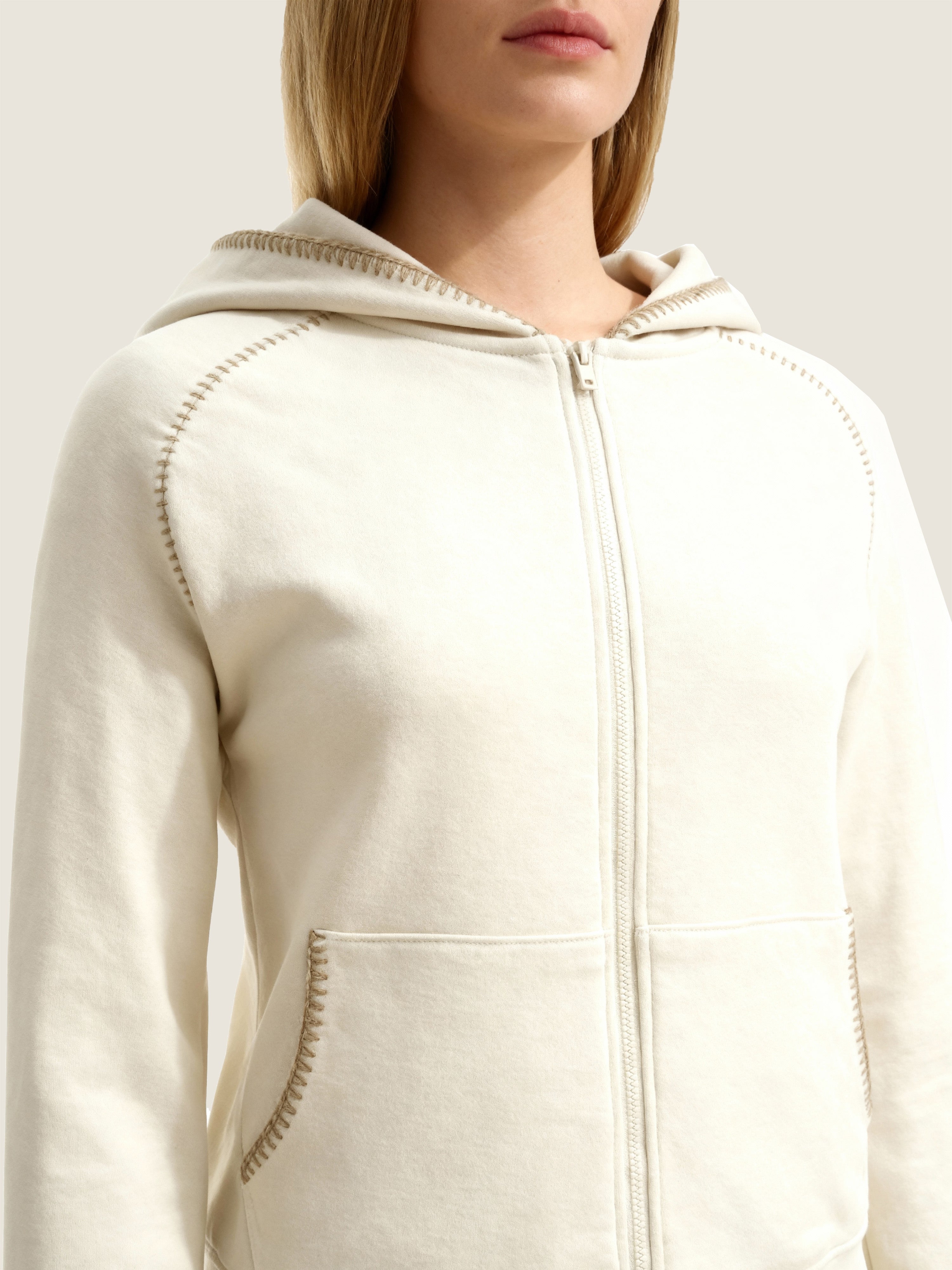 Stitch-Detail Zip Hoodie & Wide-Leg Pants Set M31N