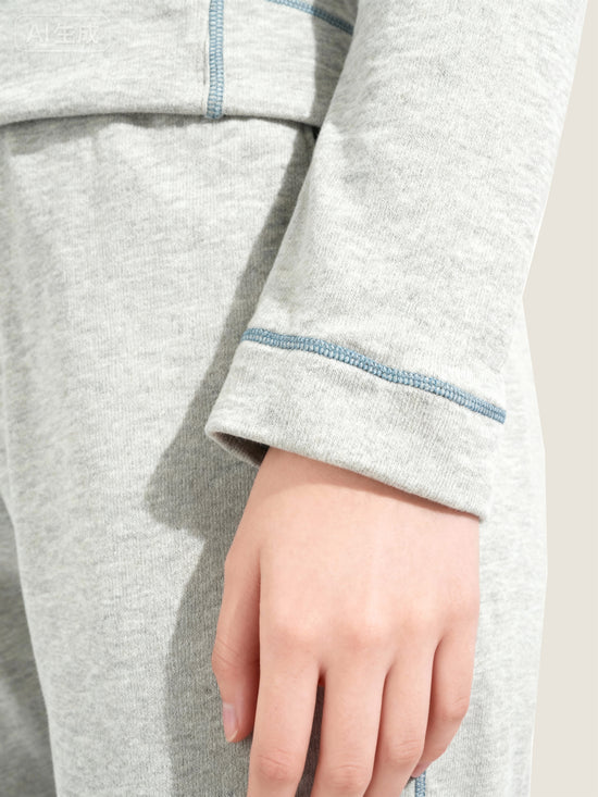 Contrast Stitch Two-Piece Set M31N