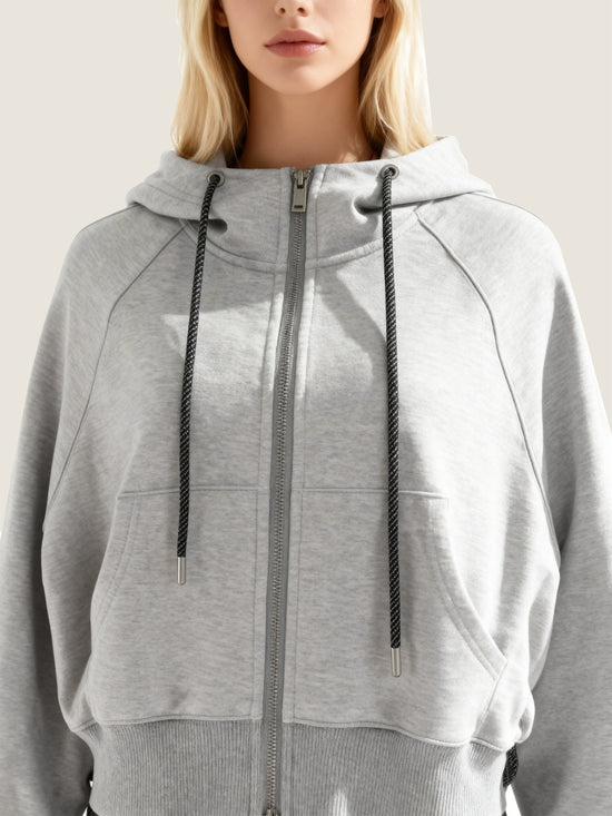 Contrast Hood Zip Hoodie M31N