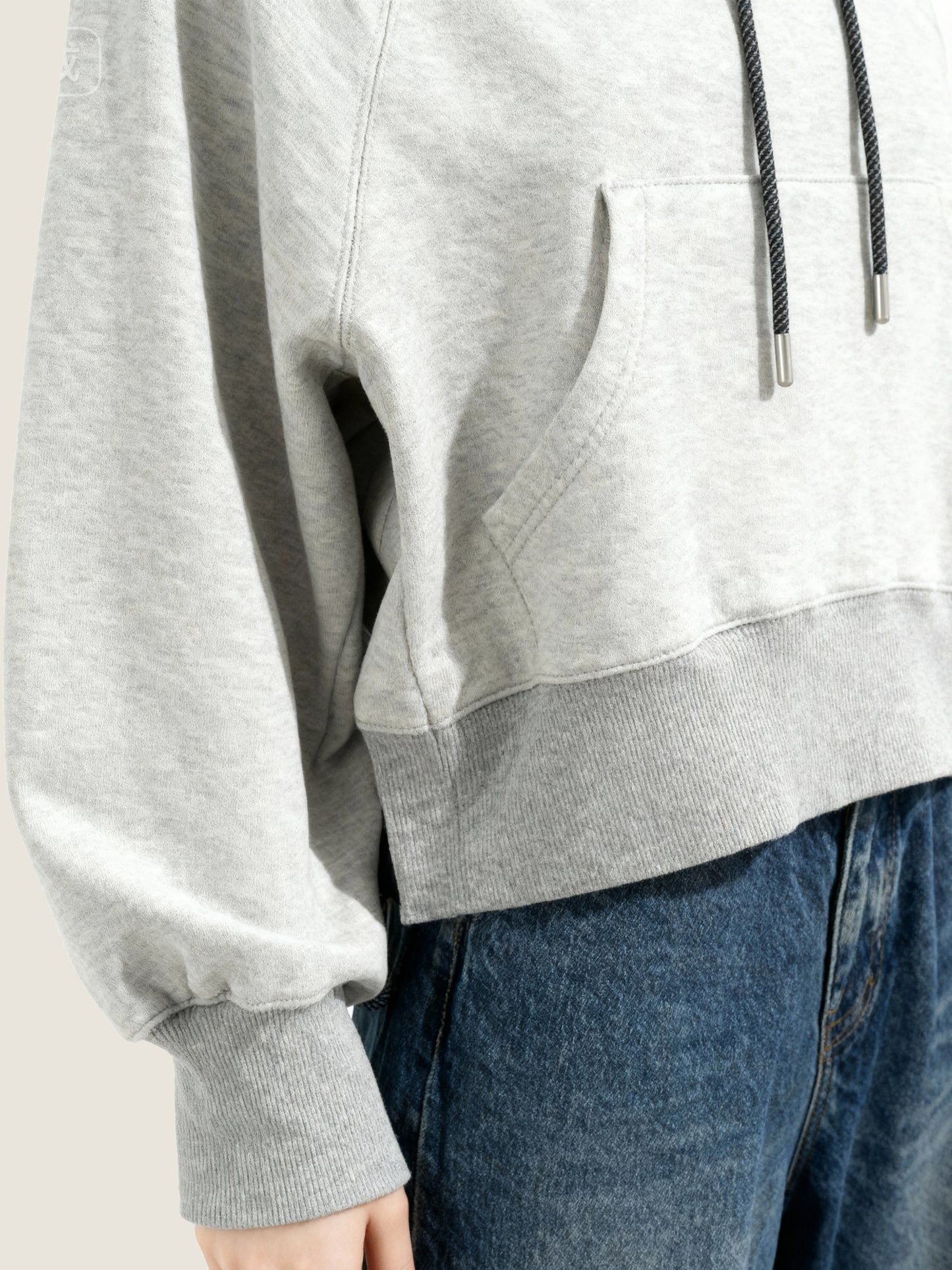 Contrast Hood Zip Hoodie M31N