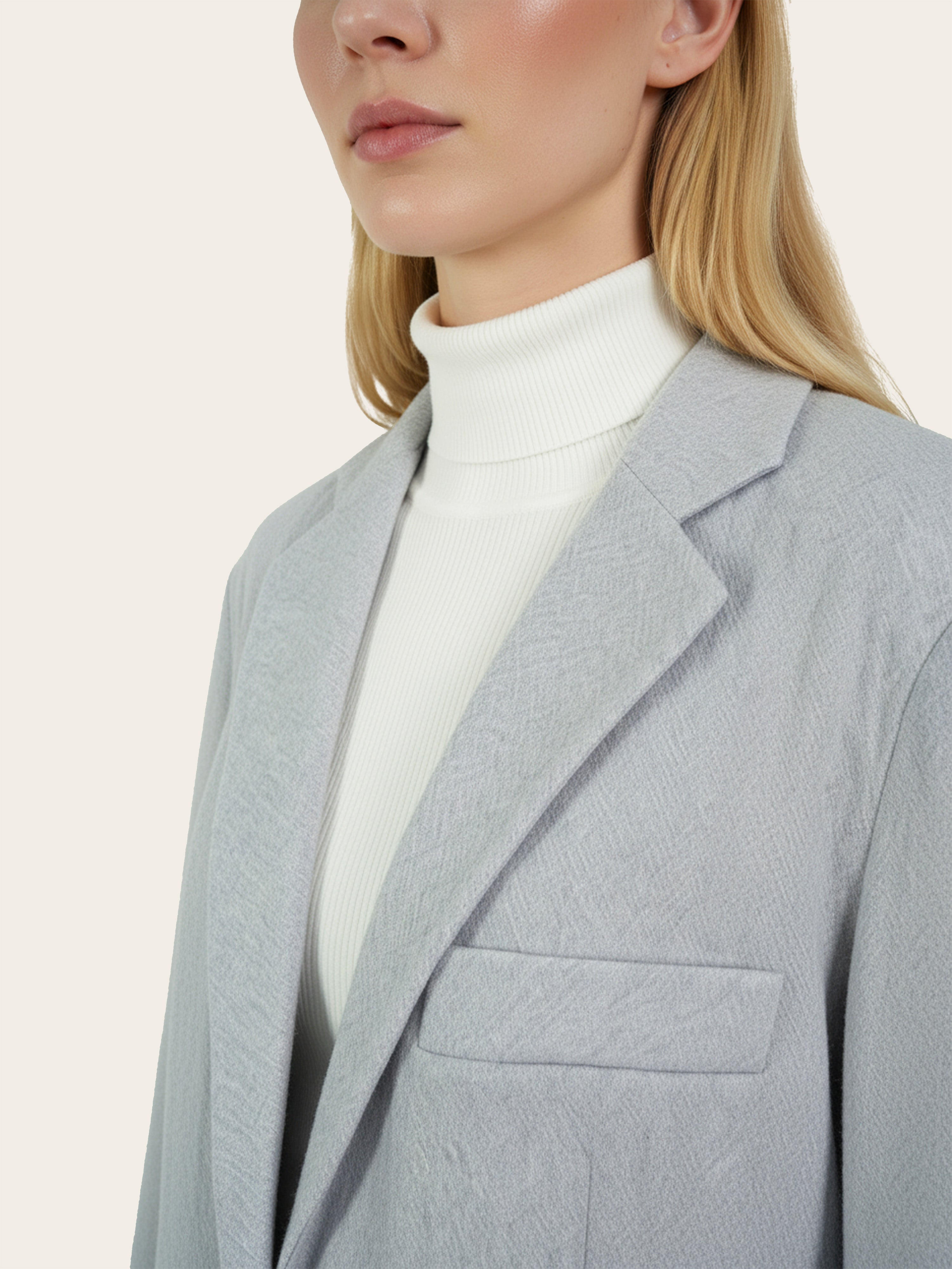 Structured Worsted Wool Jacket with Silk Lining M31N