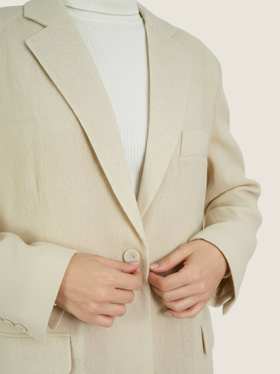 Structured Worsted Wool Jacket with Silk Lining M31N
