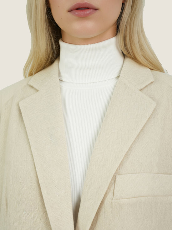 Structured Worsted Wool Jacket with Silk Lining M31N
