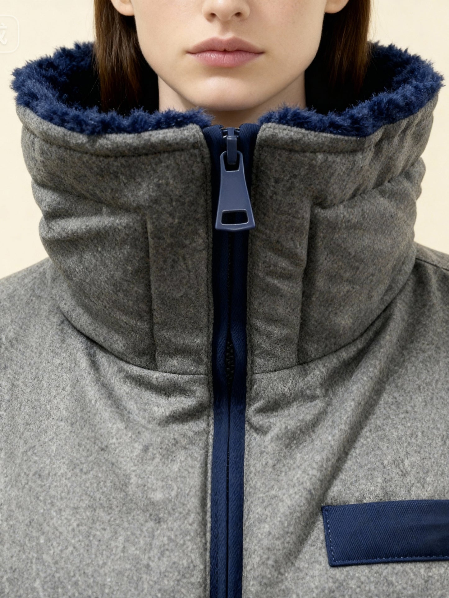 Contrast Trim Down Jacket M31N