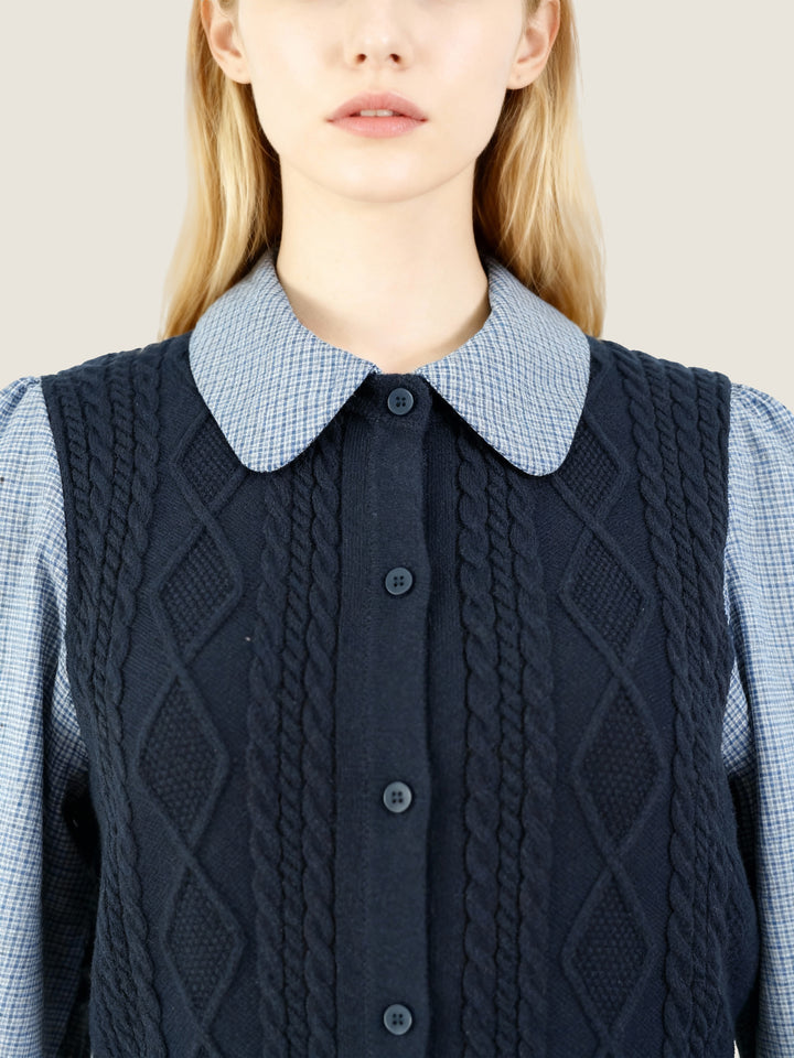 Collared Knit Cardigan