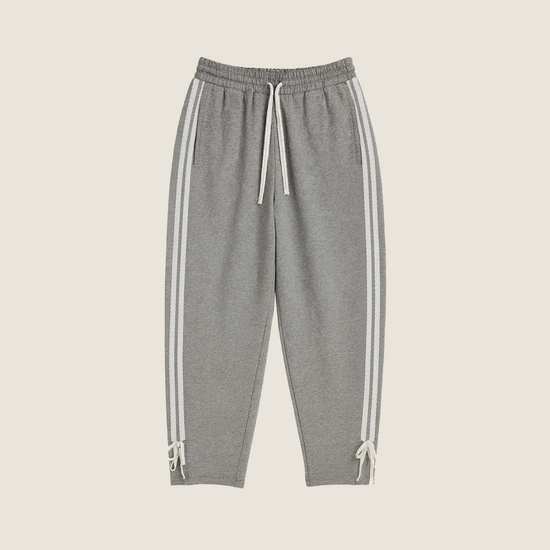 Women's Drawstring Sweatpants with Side Stripes and Tie Cuffs-Trendy Casual Joggers A10080