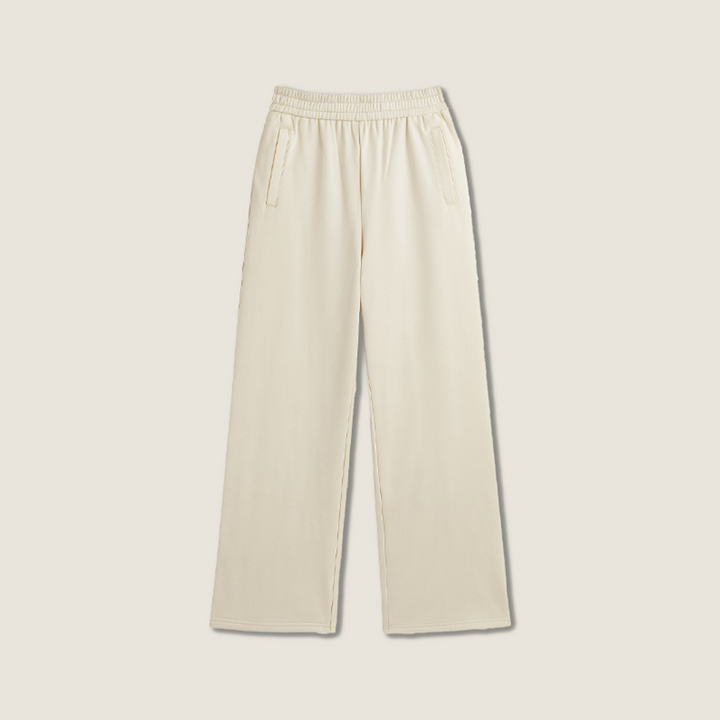 Women's Plain High Waist Wide Leg Trendy Loose Fit Lounge Pants A10333
