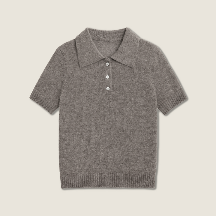 Women's Soft Collared Short Sleeve Knit Polo Shirt A10271