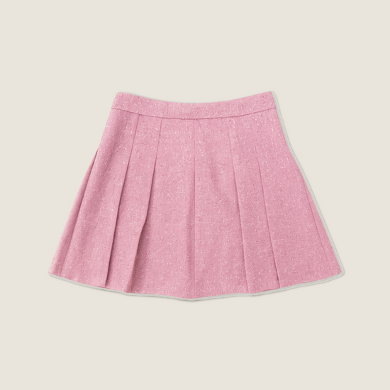 Tweed Jacket with Lace Trim and Mini Skirt - M31N